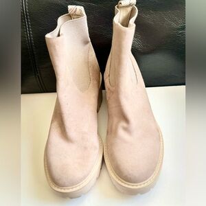 Dolce Vita Beige Suede Ankle Booties